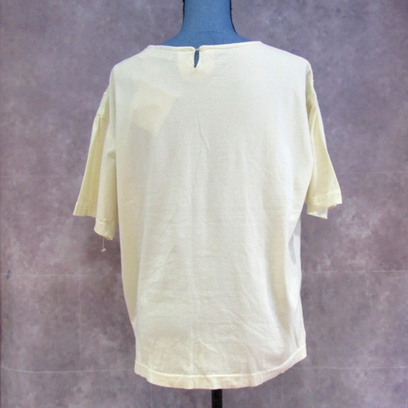 NEW Highgate Pale Yellow Embroidered Lace Tee Sz L - Picture 3 of 4